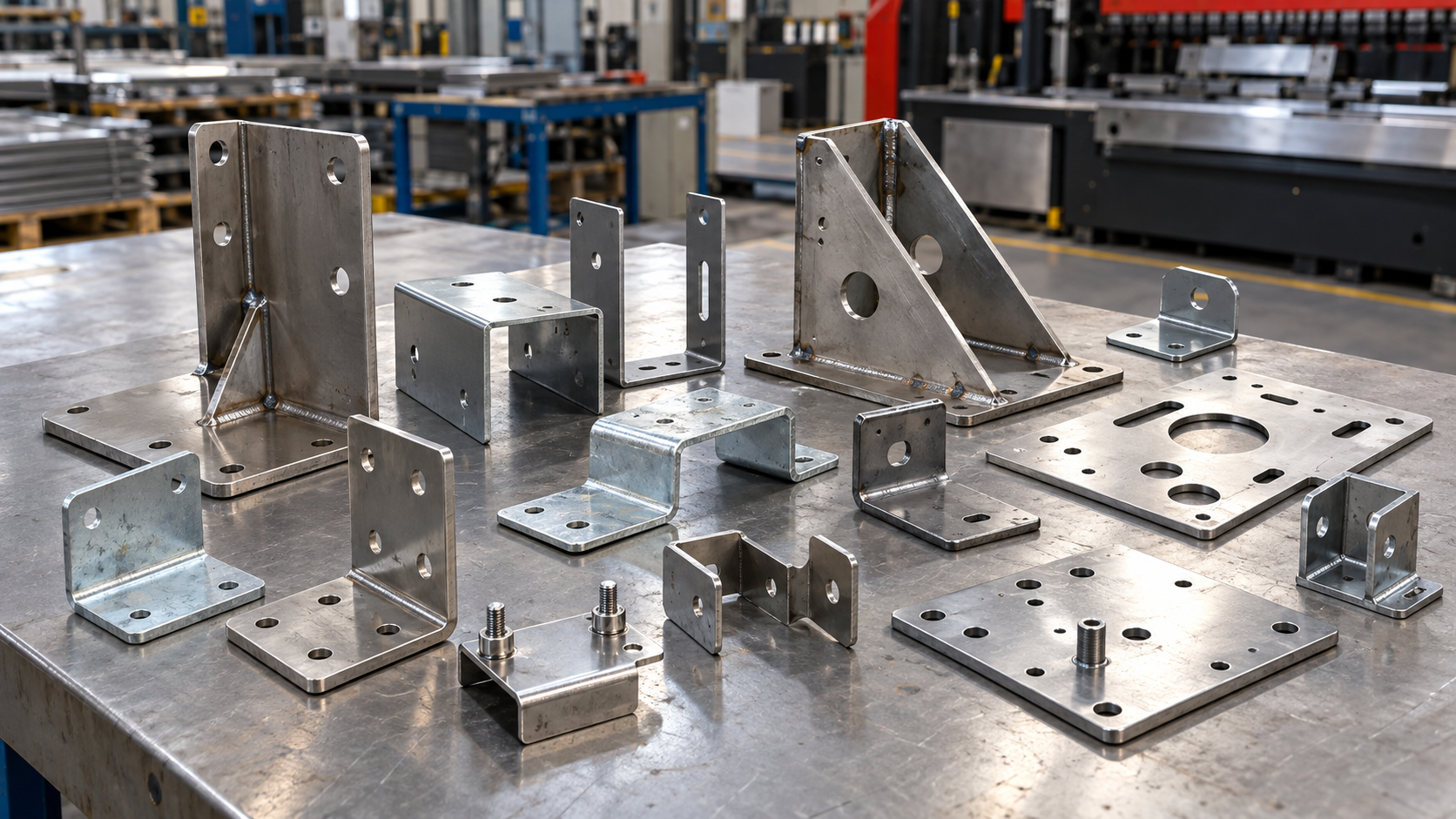 Illustrative sheet metal brackets, not a completed customer project